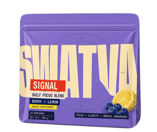SWATVA Signal Daily Focus Blend pouch, Berry + Lemon, 24 servings, net qty. 360 g